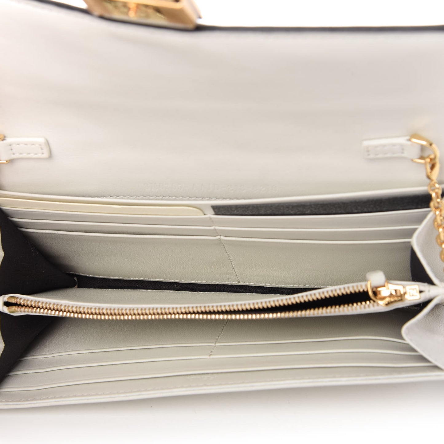 Nappa Matisse FF Embossed Continental Wallet On Chain White