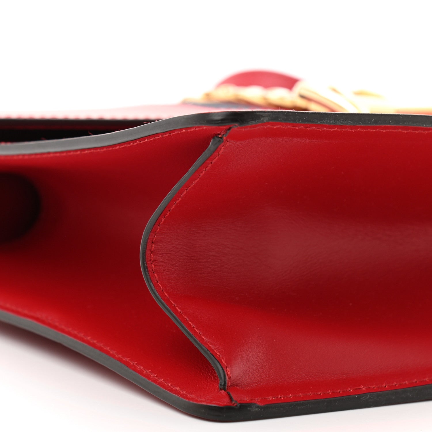 Gucci Calfskin Medium Sylvie Top Handle Bag Hibiscus Red 9 of 10