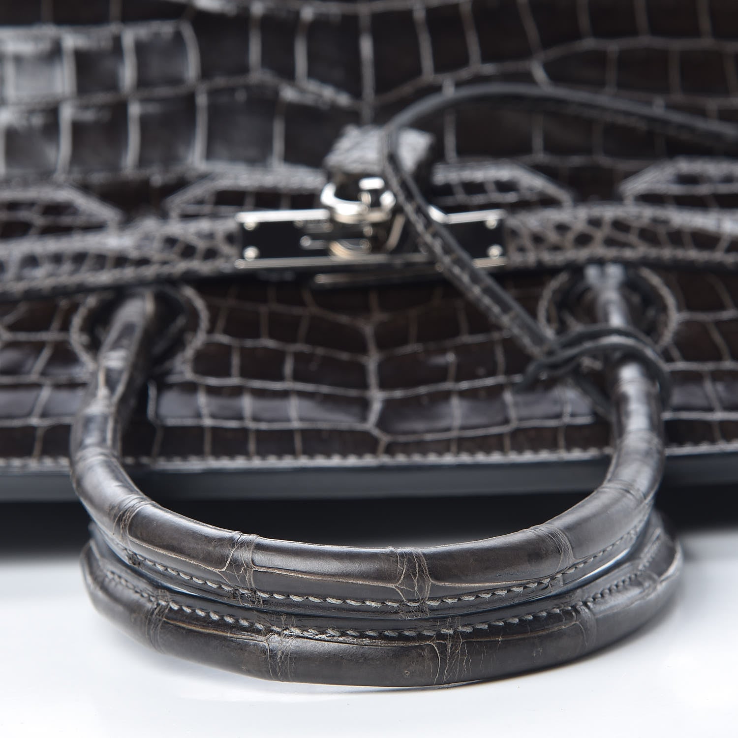 Hermes Shiny Porosus Crocodile Birkin 35 Graphite 30 of 38