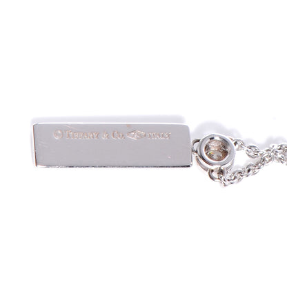 Tiffany 18k White Gold Diamond Bar Pendant Necklace 4 of 7