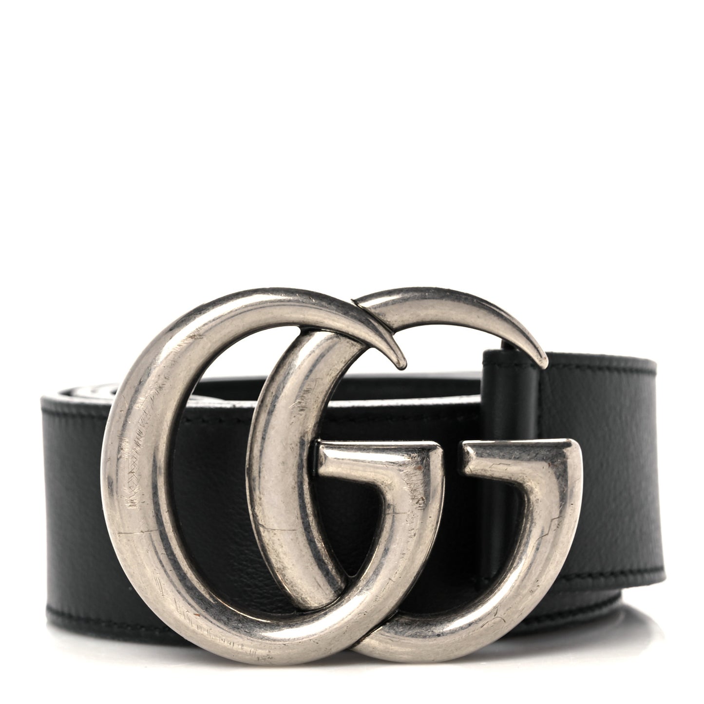 Moon Calfskin Nickel Double G 40mm Belt 95 38 Black