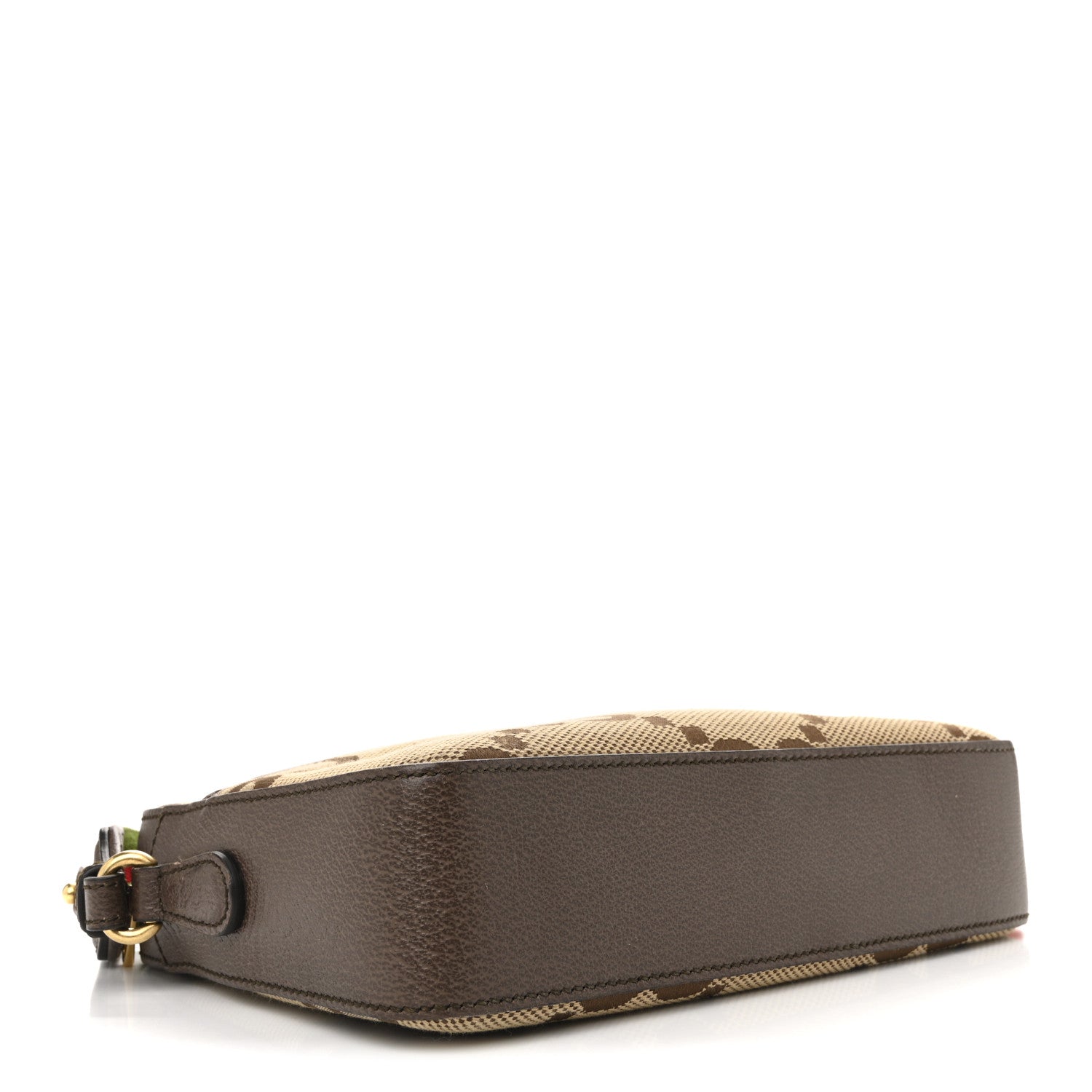 Gucci Monogram Jumbo GG Textured Dollar Calfskin Web Messenger Shoulder Bag Camel Ebony New Acero 4 of 16