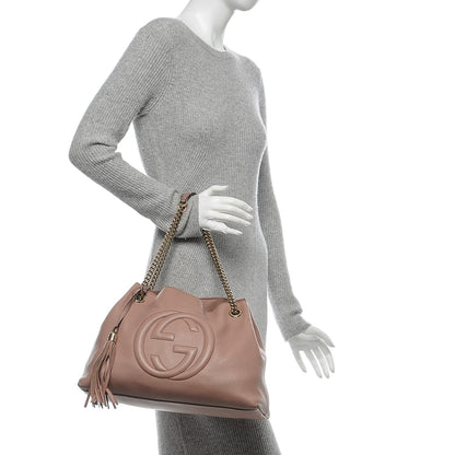 Gucci Pebbled Calfskin Medium Soho Chain Shoulder Bag Dark Cipria 2 of 6