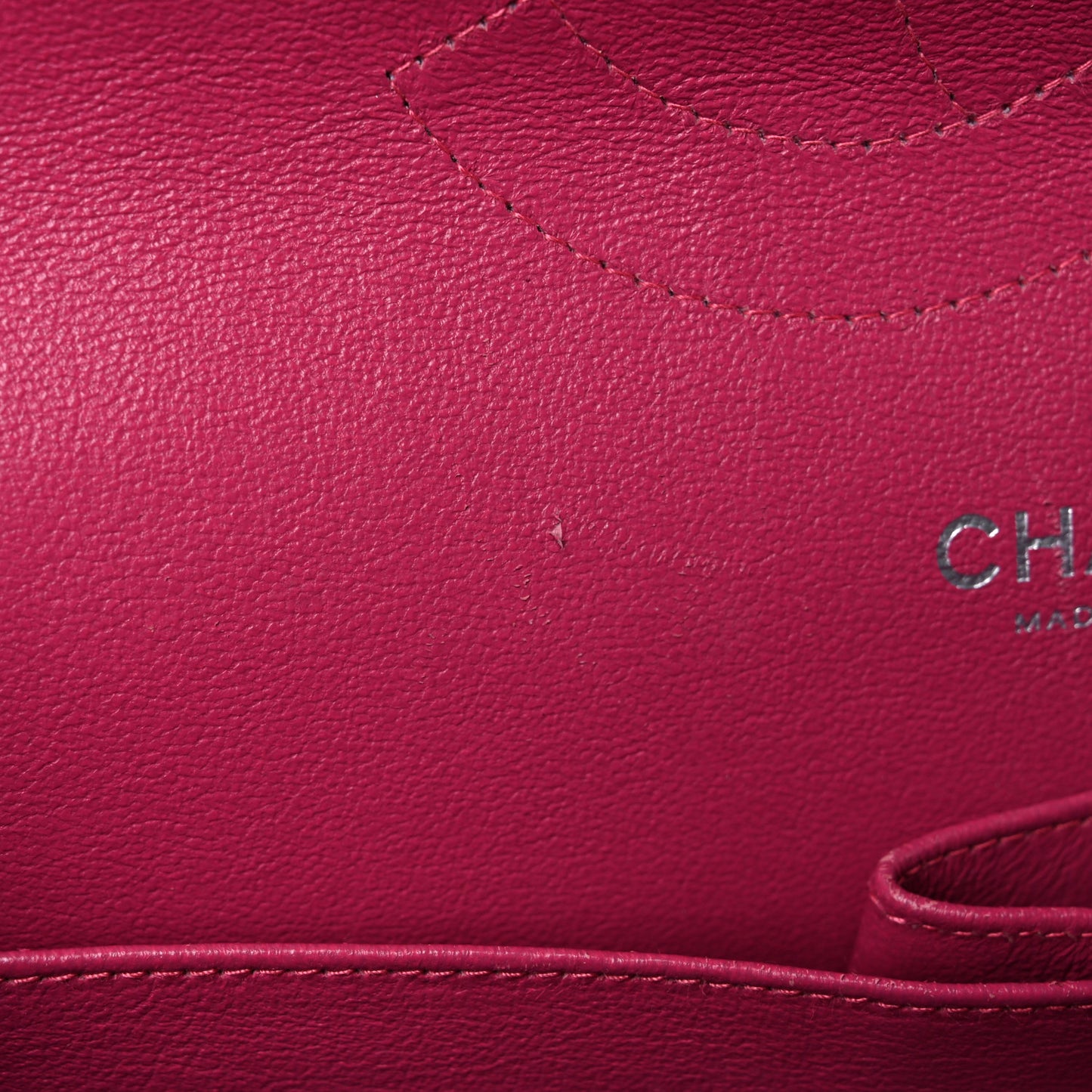 Patent Quilted Jumbo Double Flap Fuchsia