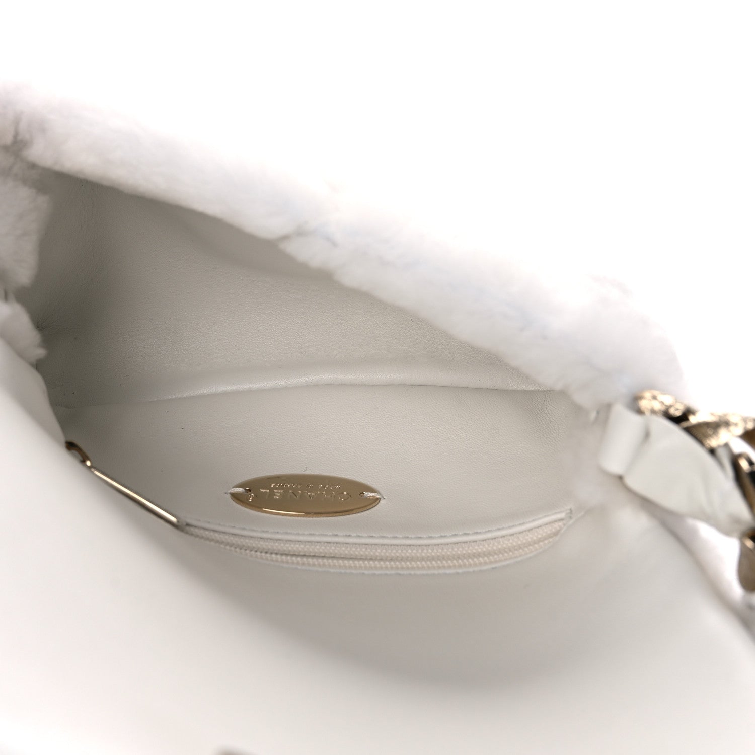 Chanel Shearling Lambskin Crystal Strass Flap White 7 of 11