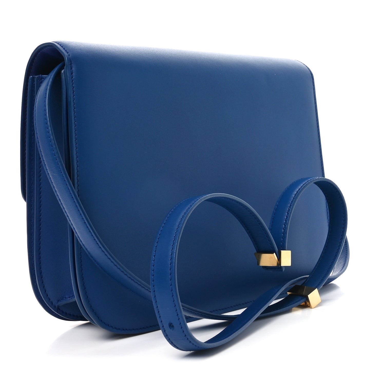 Box Calfskin Medium Classic Box Flap Bag Indigo