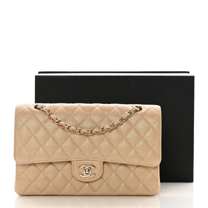 Chanel Iridescent Caviar Quilted Medium Double Flap Beige 11 of 11
