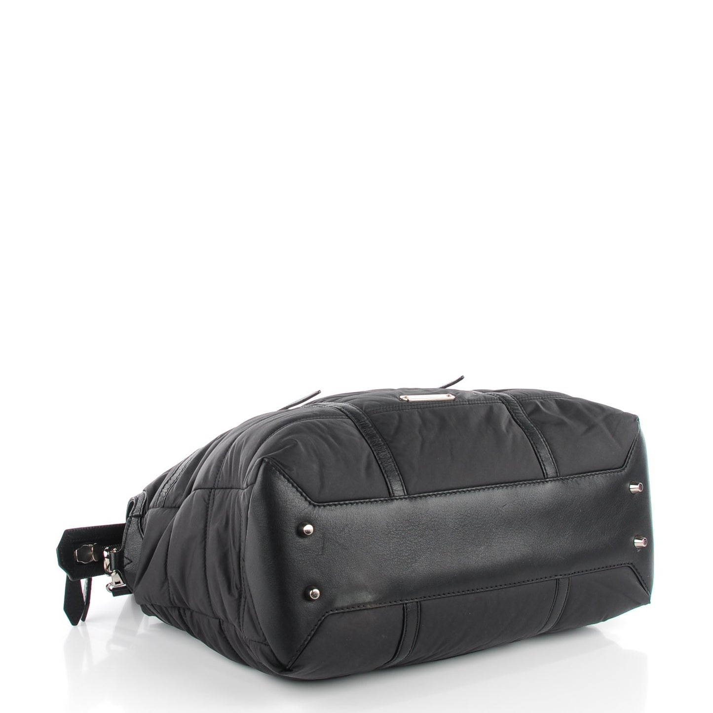 Nylon House Check Quilted Abbey Diaper Bag Black