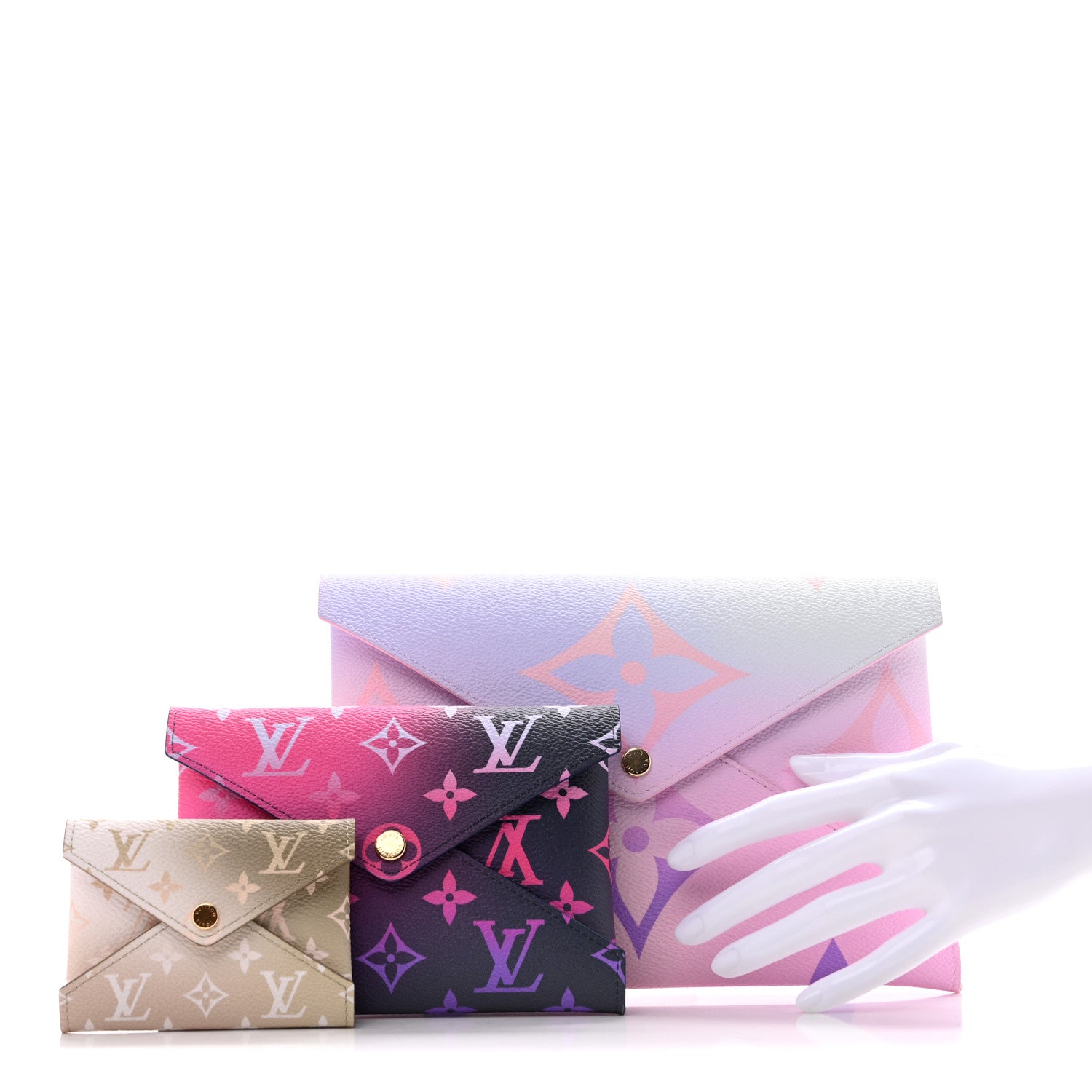 Louis Vuitton Monogram Giant Spring In The City Kirigami Pochette Set Sunrise Pastel Midnight Fuchsia Sunset Kaki 2 of 9