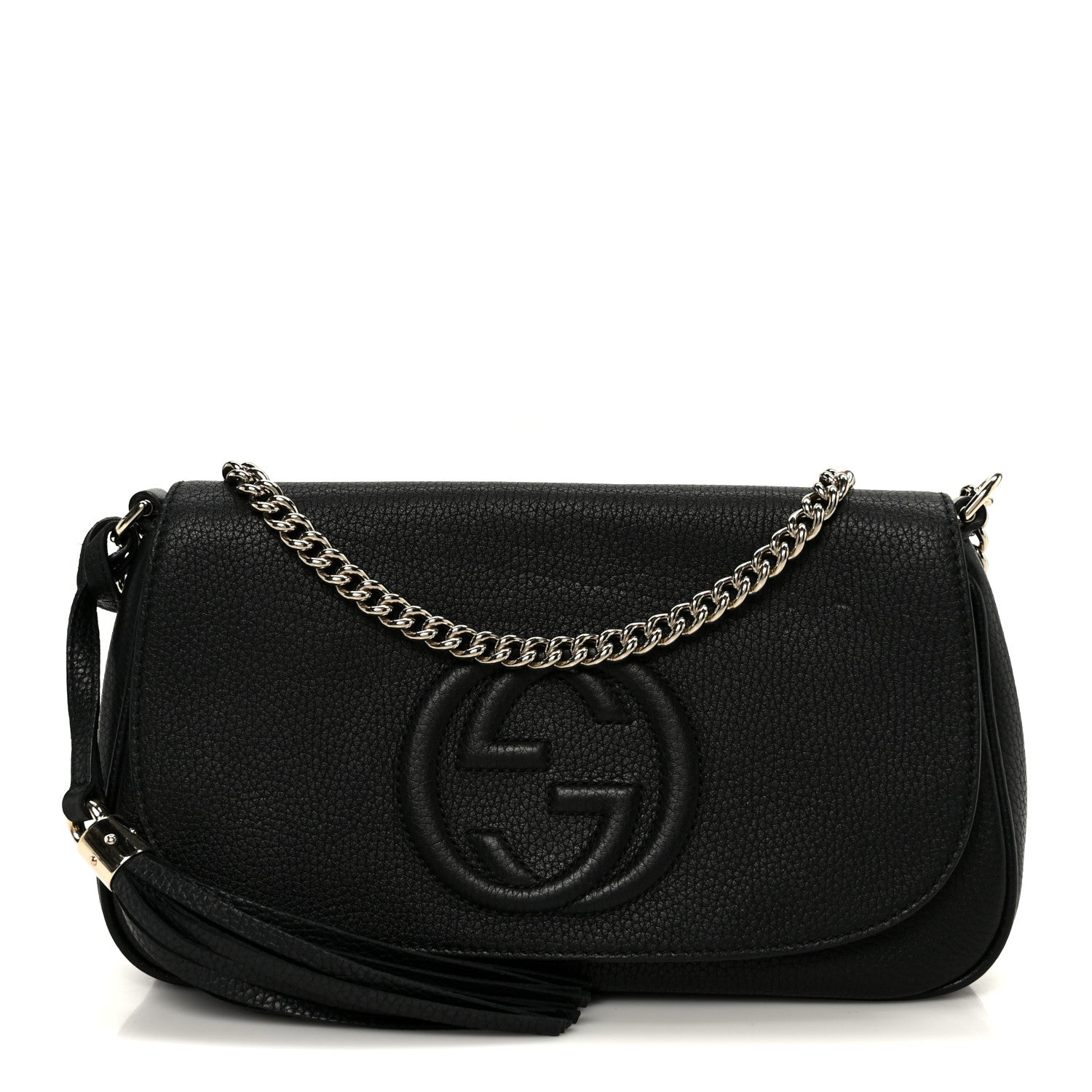Gucci Pebbled Calfskin Medium Soho Flap Crossbody Black 1 of 11