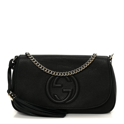 Gucci Pebbled Calfskin Medium Soho Flap Crossbody Black 1 of 11