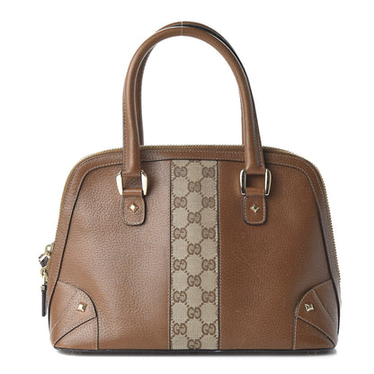Gucci Calfskin GG Monogram Medium Horsebit Nail Dome Bag Dark Brown 1 of 10