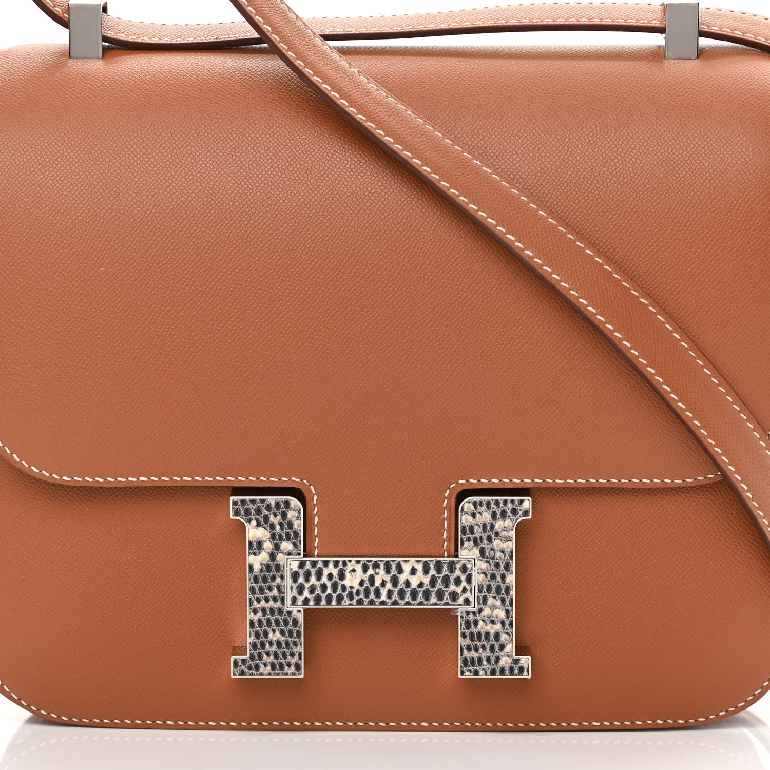 Hermes Madame Calfskin Lizard Constance 24 Gold Ombre 8 of 12