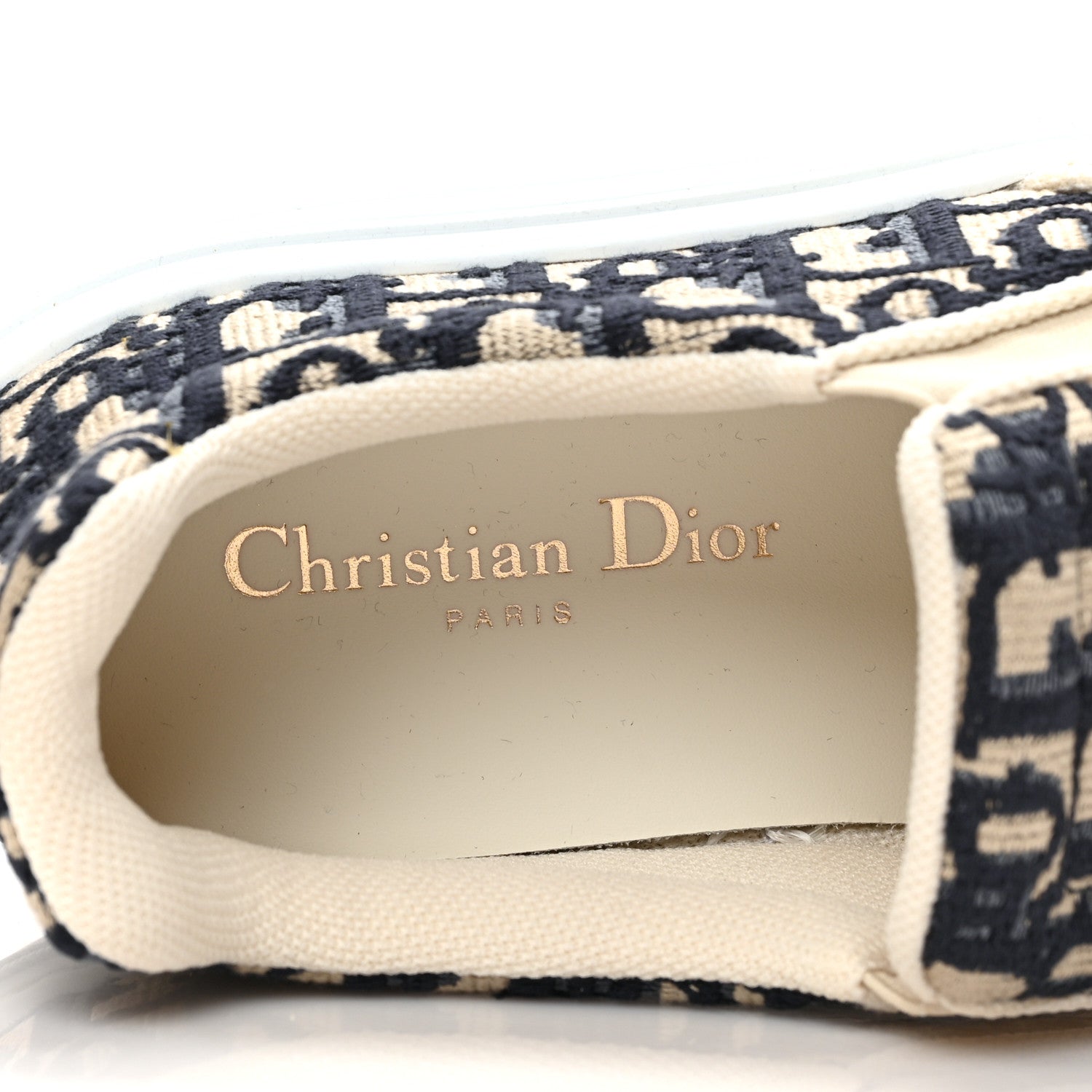 Christian Dior Canvas Oblique Embroidered Womens Solar Slip On Sneakers 39 Deep Blue 8 of 9