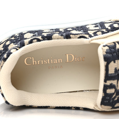 Christian Dior Canvas Oblique Embroidered Womens Solar Slip On Sneakers 39 Deep Blue 8 of 9