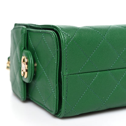 Chanel Caviar Quilted Mini Chanel 25 Handbag Green 9 of 11