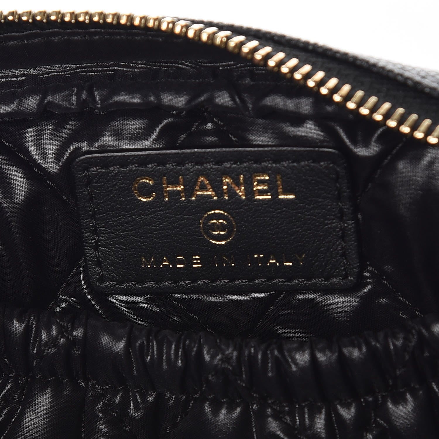 Chanel Caviar Quilted Small Curvy Pouch Cosmetic Case Black 8 of 10