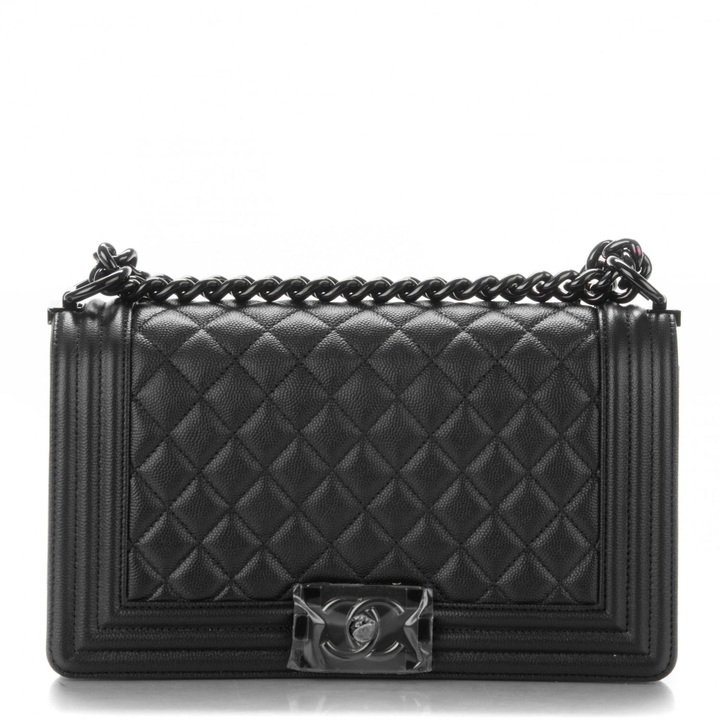 Caviar Quilted Medium Boy Flap So Black
