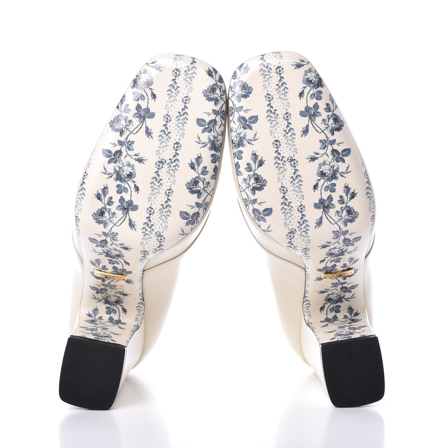 Gucci Malaga Kid GG Victoire 95mm Loafer Pumps 37.5 Vintage White 6 of 10