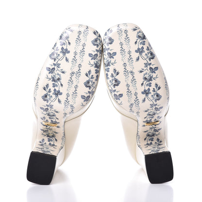 Gucci Malaga Kid GG Victoire 95mm Loafer Pumps 37.5 Vintage White 6 of 10