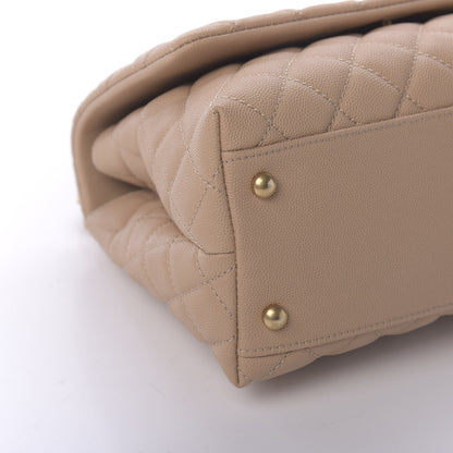 Chanel Caviar Lizard Embossed Quilted Small Coco Handle Flap Beige 5 of 9