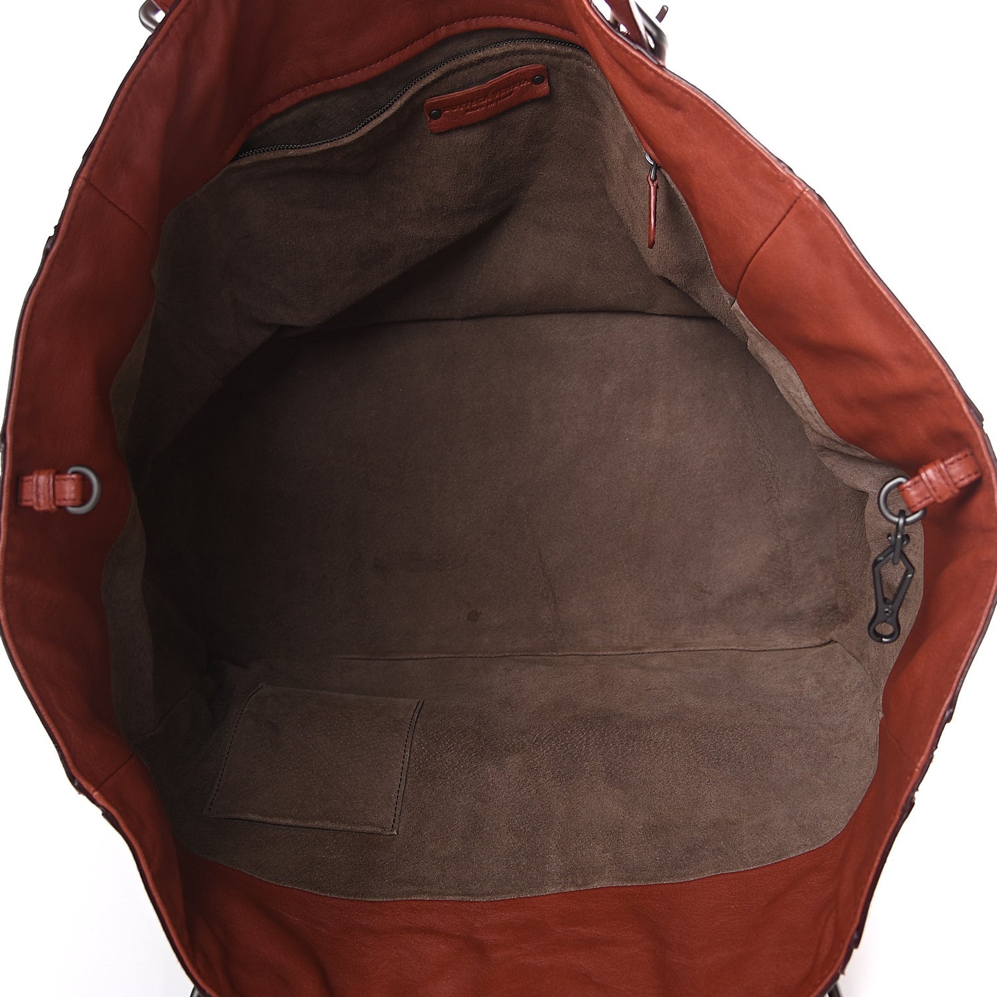 Calfskin Nappa Intrecciato Tote Brique Flamingo Truffle