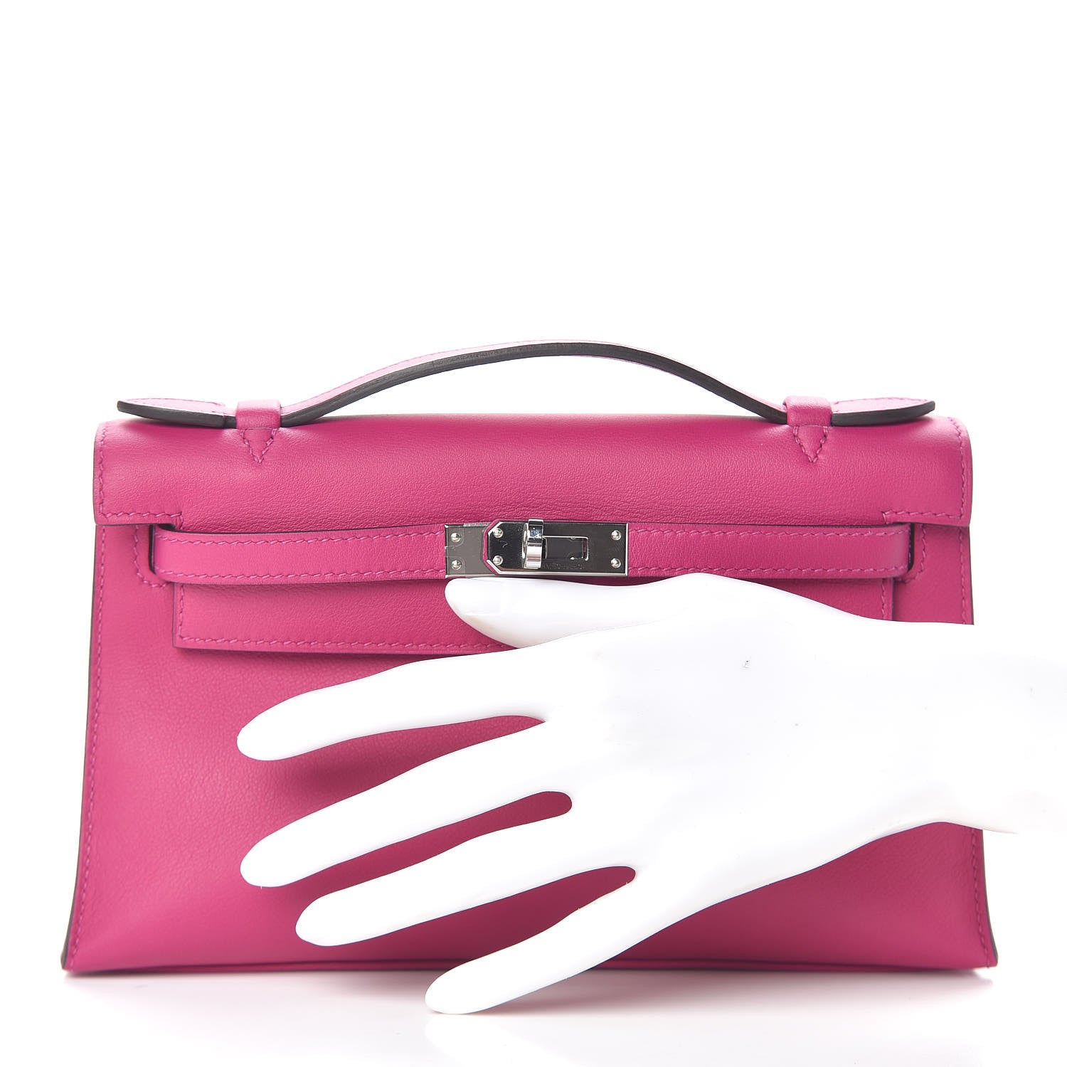 Hermes Swift Kelly Pochette Clutch Rose Pourpre 2 of 27