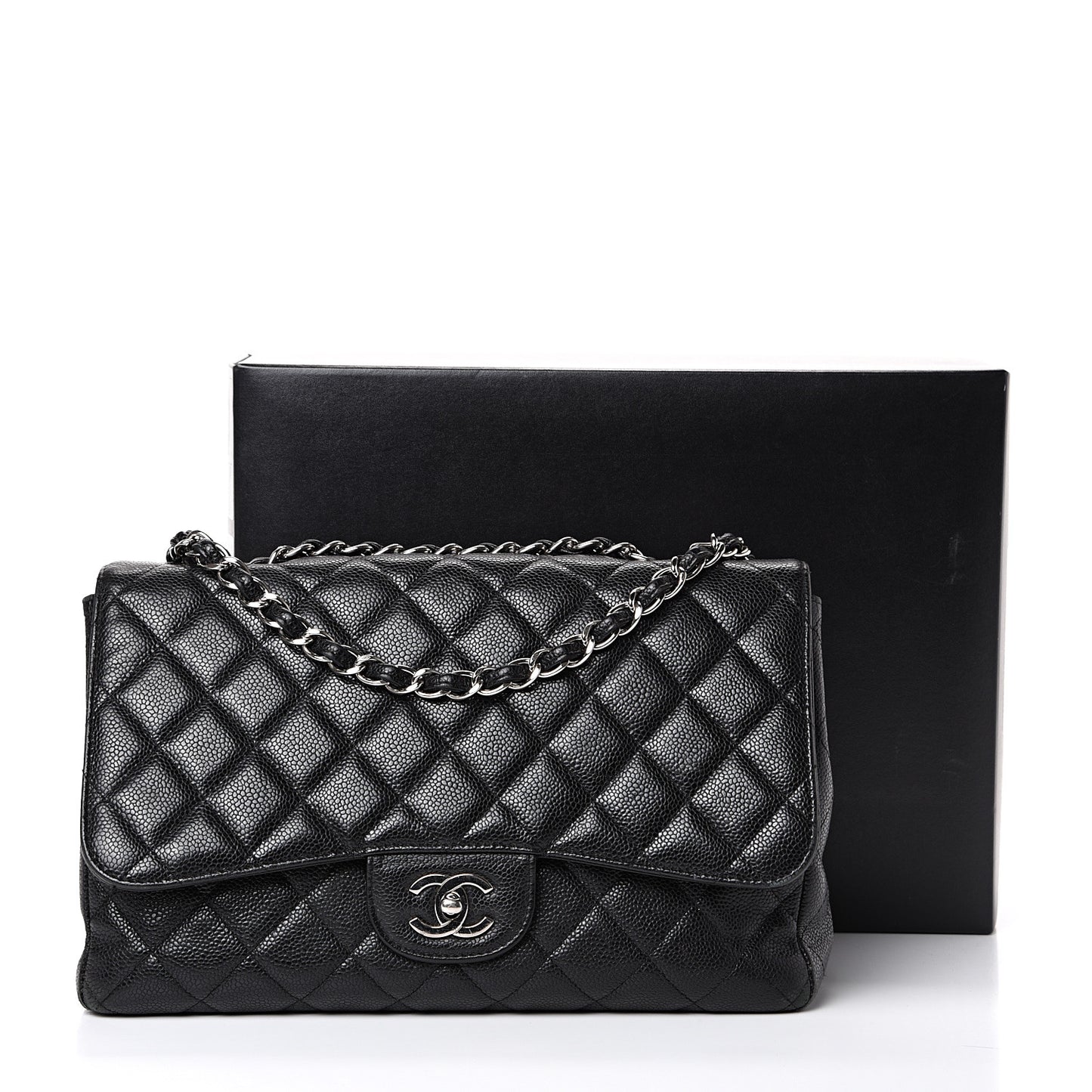 Caviar Quilted Jumbo Single Flap Black