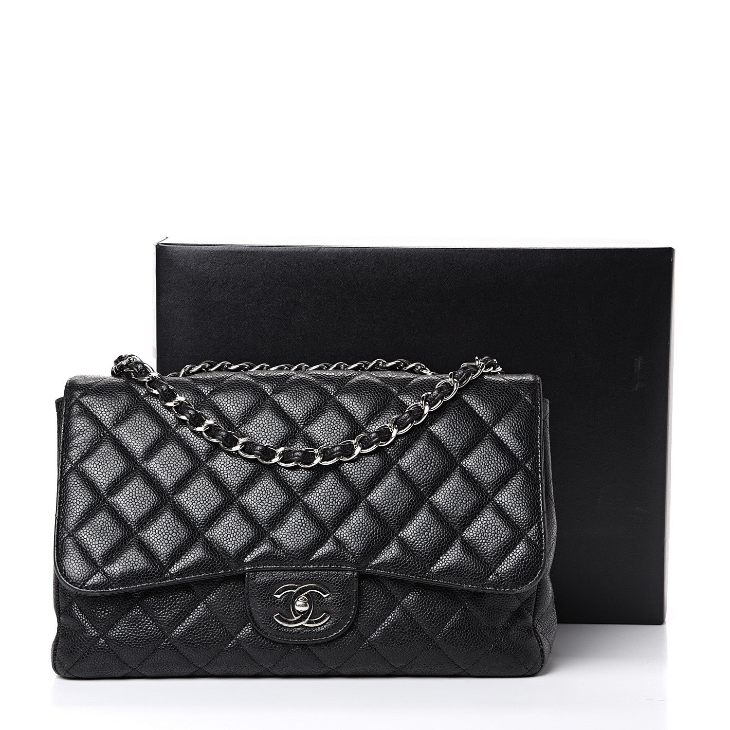 Chanel Caviar Quilted Jumbo Single Flap Black 21 of 21