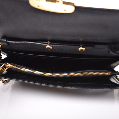 Prada Saffiano Lux Bandoliera Pochette Bag Black 5 of 7