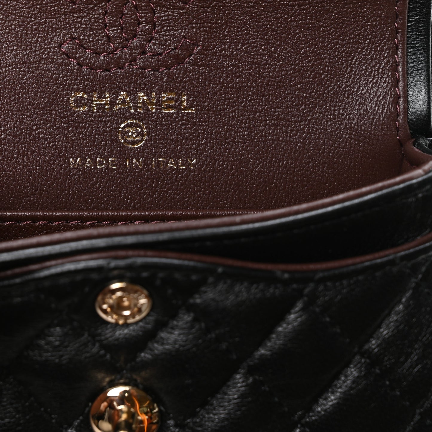 Lambskin Quilted Mini Flap Bag Charm With Hook Black