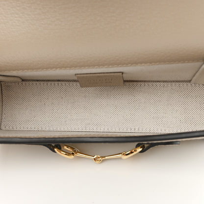 Gucci GG Supreme Monogram Textured Dollar Calfskin Mini Horsebit 1955 Shoulder Bag Beige Mystic White Oatmeal 5 of 10