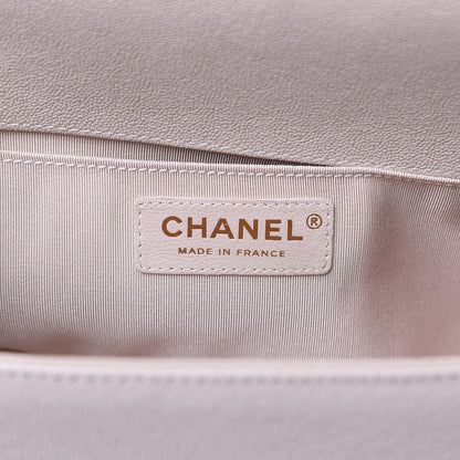 Chanel Iridescent Caviar Quilted Medium Boy Flap Light Beige 6 of 11