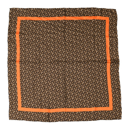 Burberry Silk Monogrammed TB Print Square Scarf Orange 1 of 3