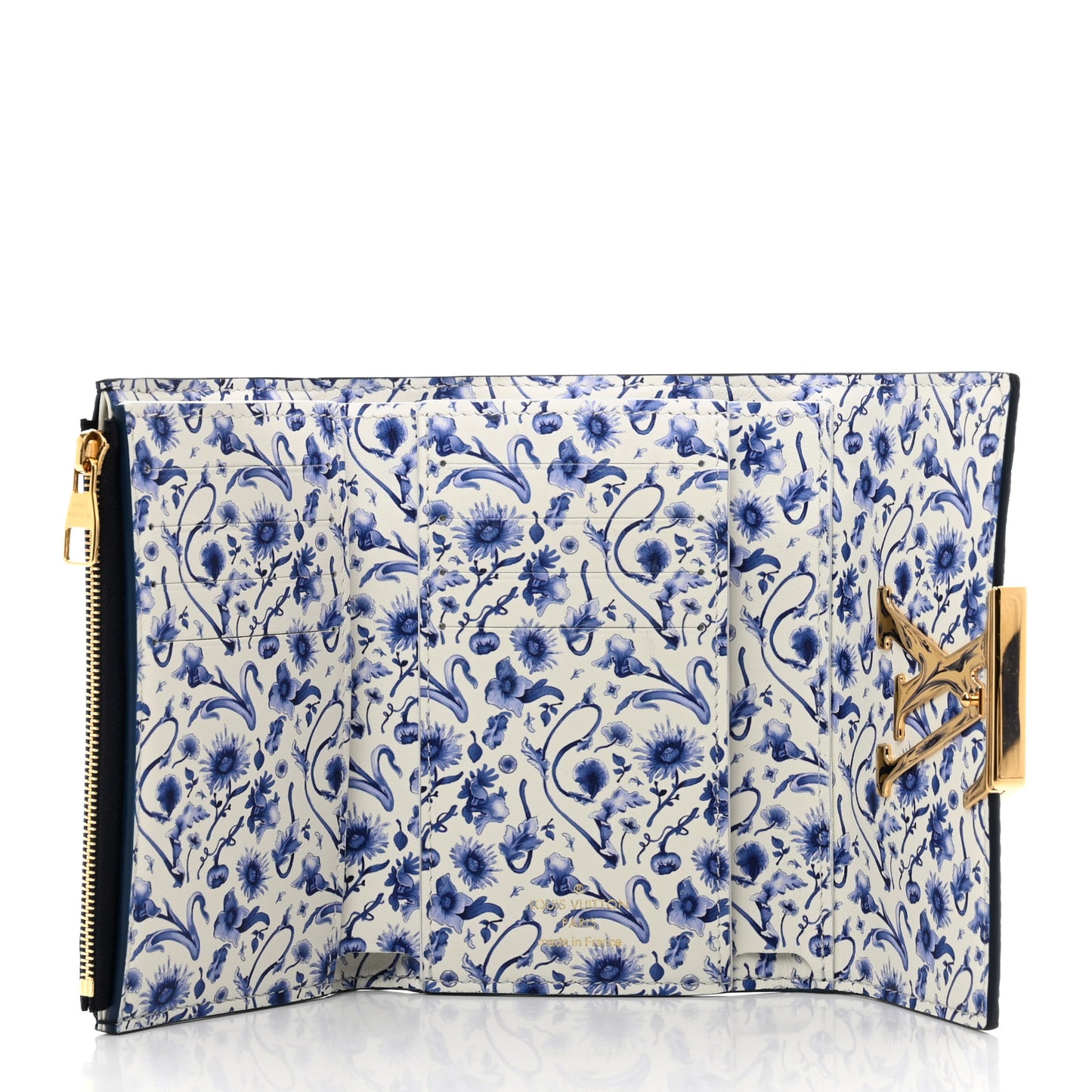 Taurillon Capucines Compact Maxi Wallet Navy
