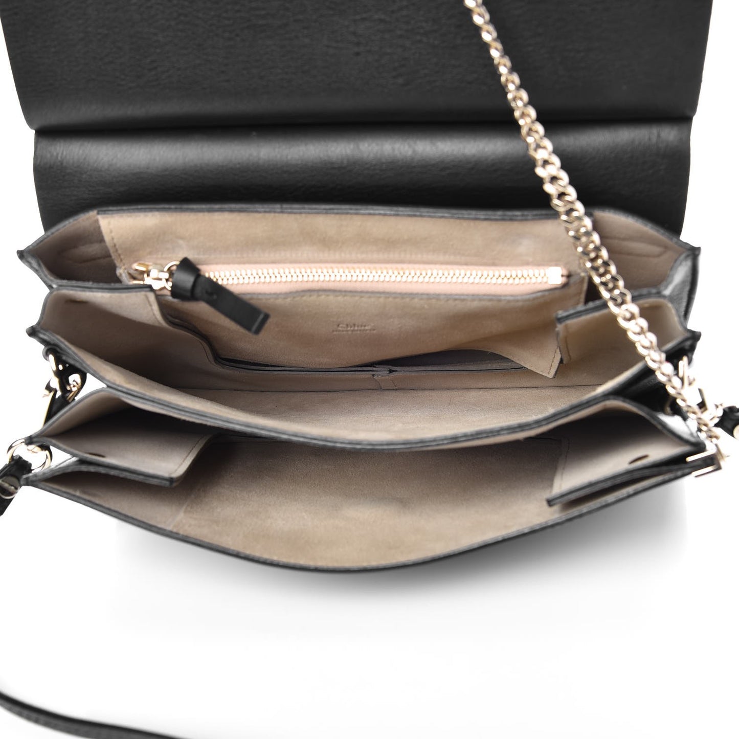 Suede Calfskin Medium Faye Shoulder Bag Black