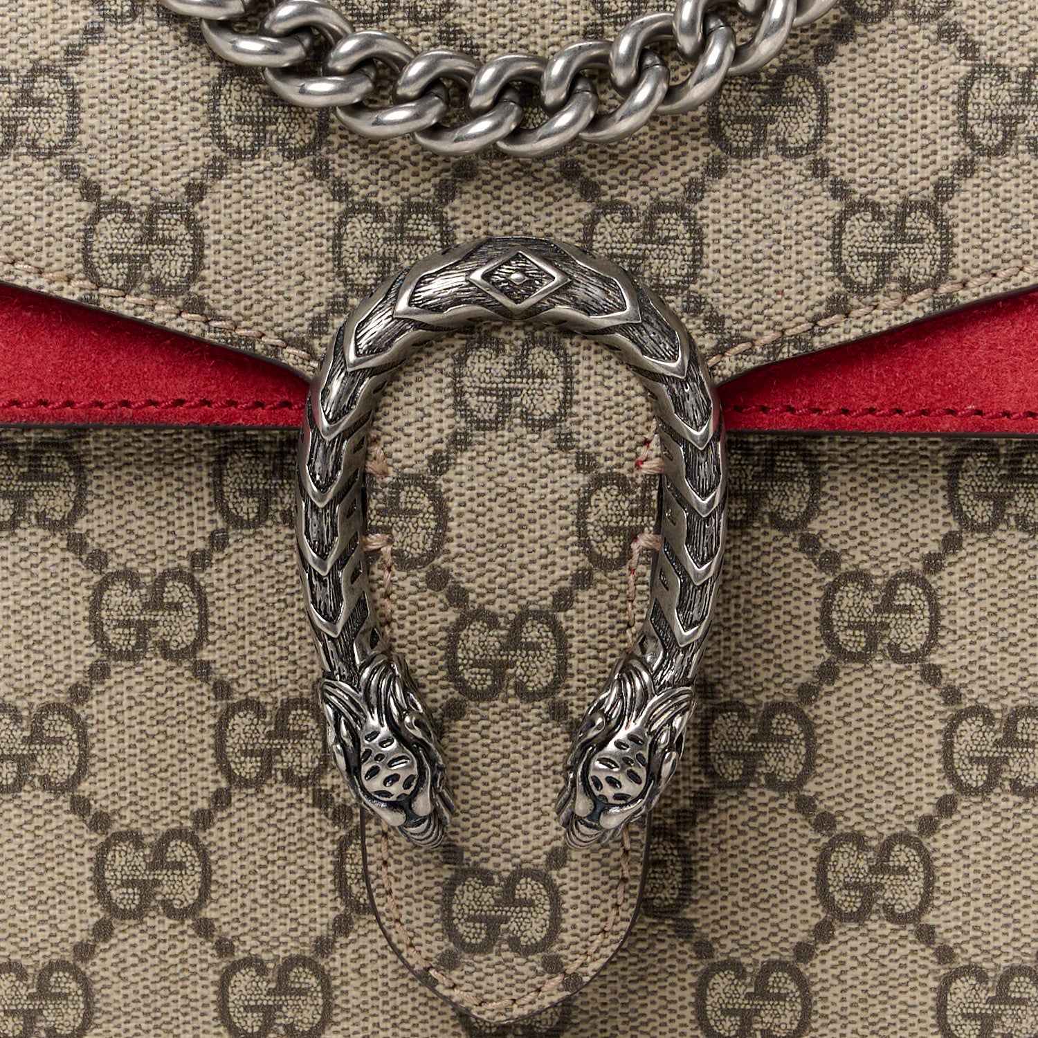 Gucci GG Supreme Monogram Mini Dionysus Shoulder Bag Hibiscus Red 8 of 12