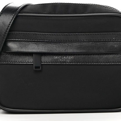 Saint Laurent Lambskin Nylon Small Camp Camera Bag Black 8 of 13