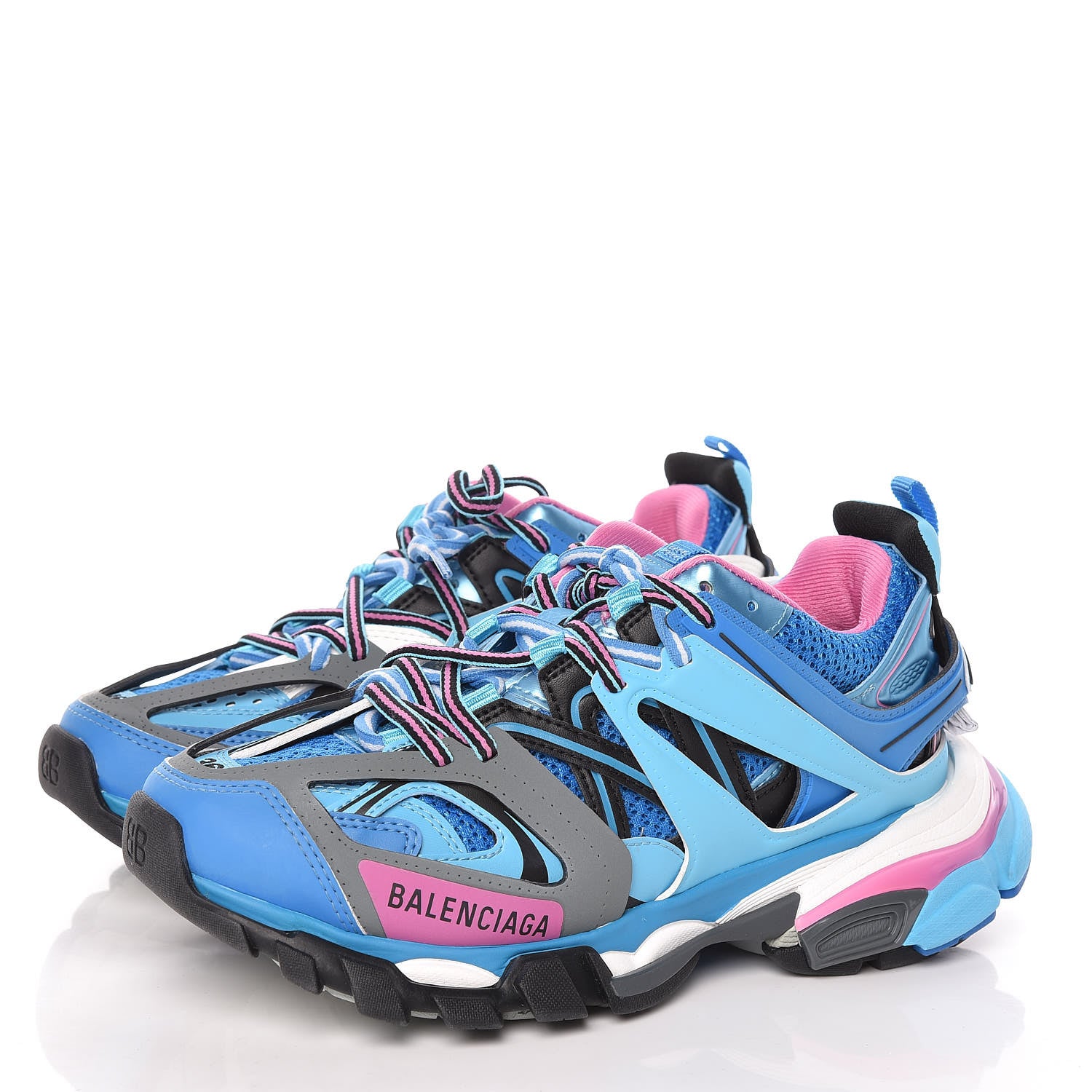 Balenciaga Mesh Nylon Womens Track Sneakers 36 Blue Black 3 of 7