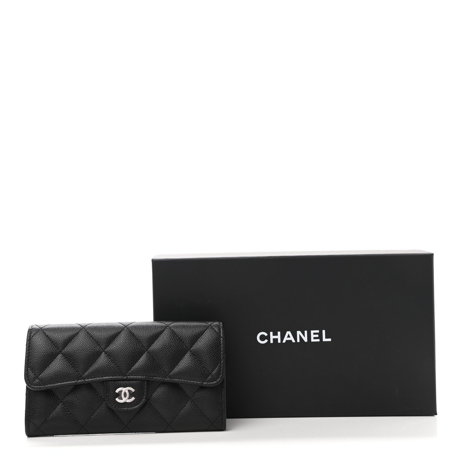 Chanel Caviar Quilted Medium Gusset Flap Wallet Black 9 of 9