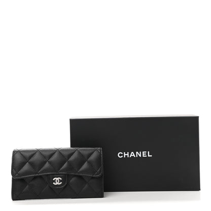 Chanel Caviar Quilted Medium Gusset Flap Wallet Black 9 of 9