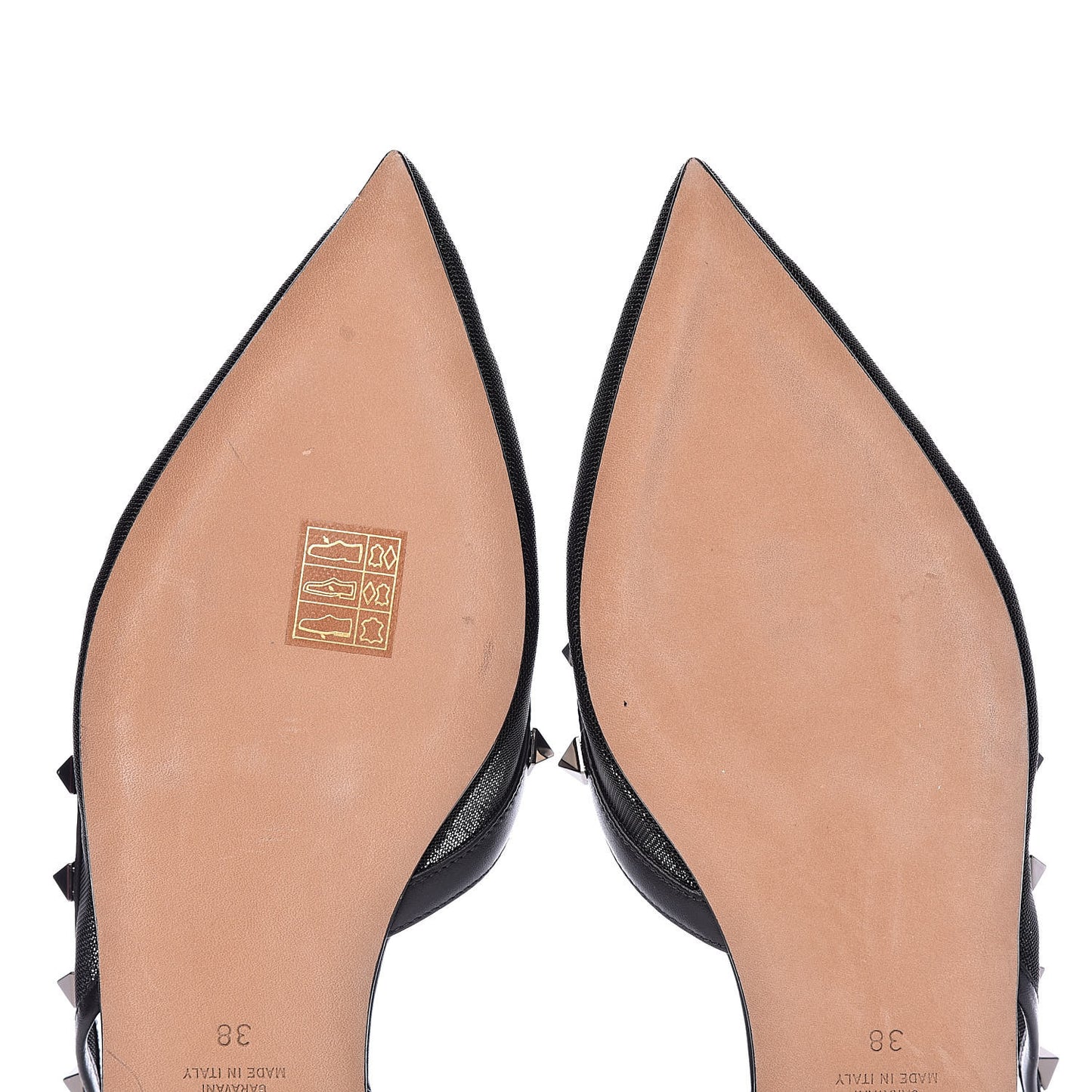 Mesh Rockstud Slingback Flats 38 Black