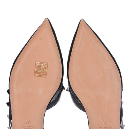Valentino Garavani Mesh Rockstud Slingback Flats 38 Black 9 of 11