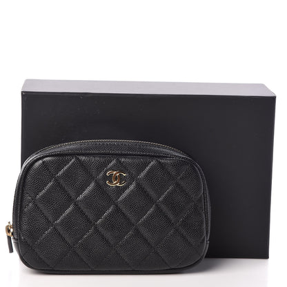 Chanel Caviar Quilted Small Curvy Pouch Cosmetic Case Black 10 of 10