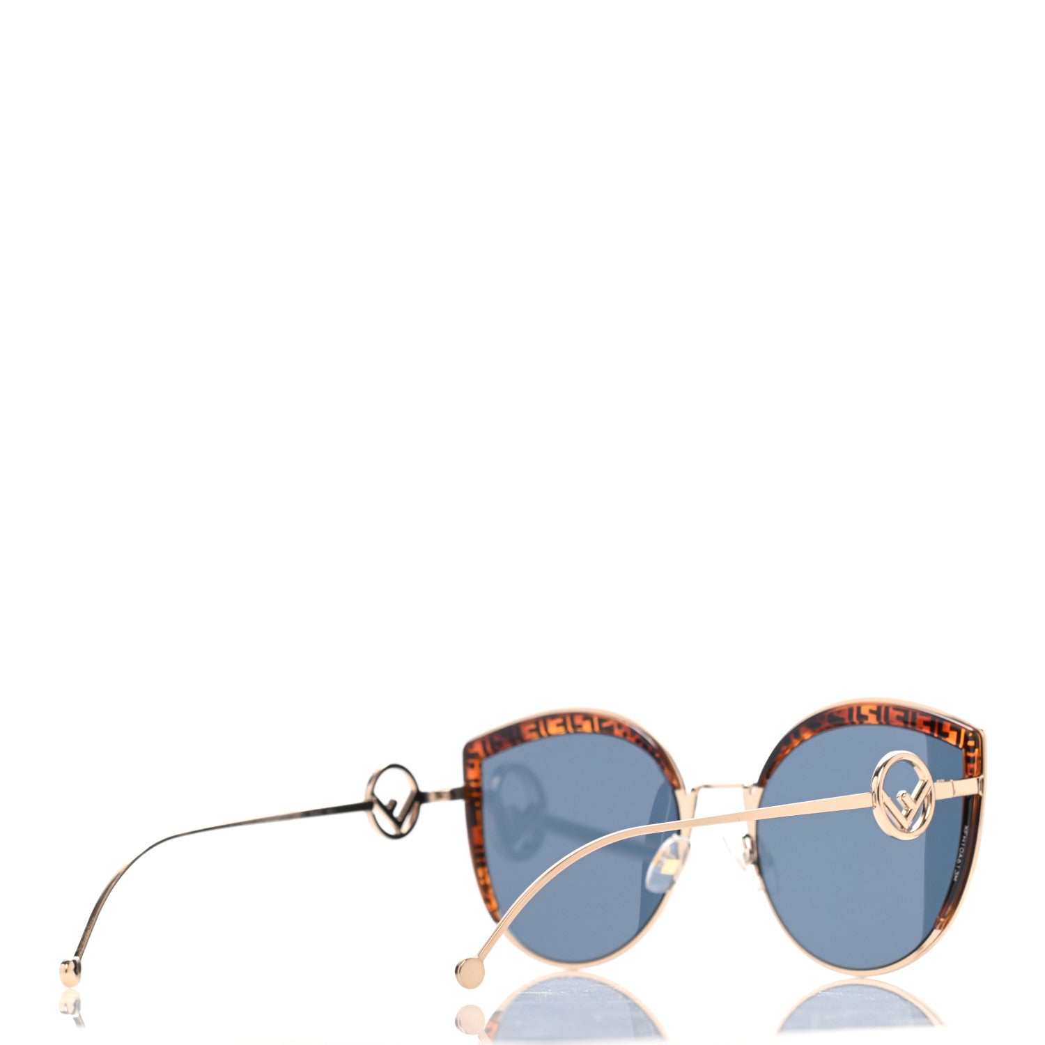 Fendi Metal Acetate F is Fendi FF Cat Eye Sunglasses FF 0290/S Blue Havana 4 of 7