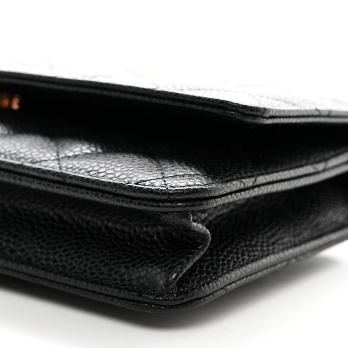 Caviar Quilted Wallet on Chain WOC Black