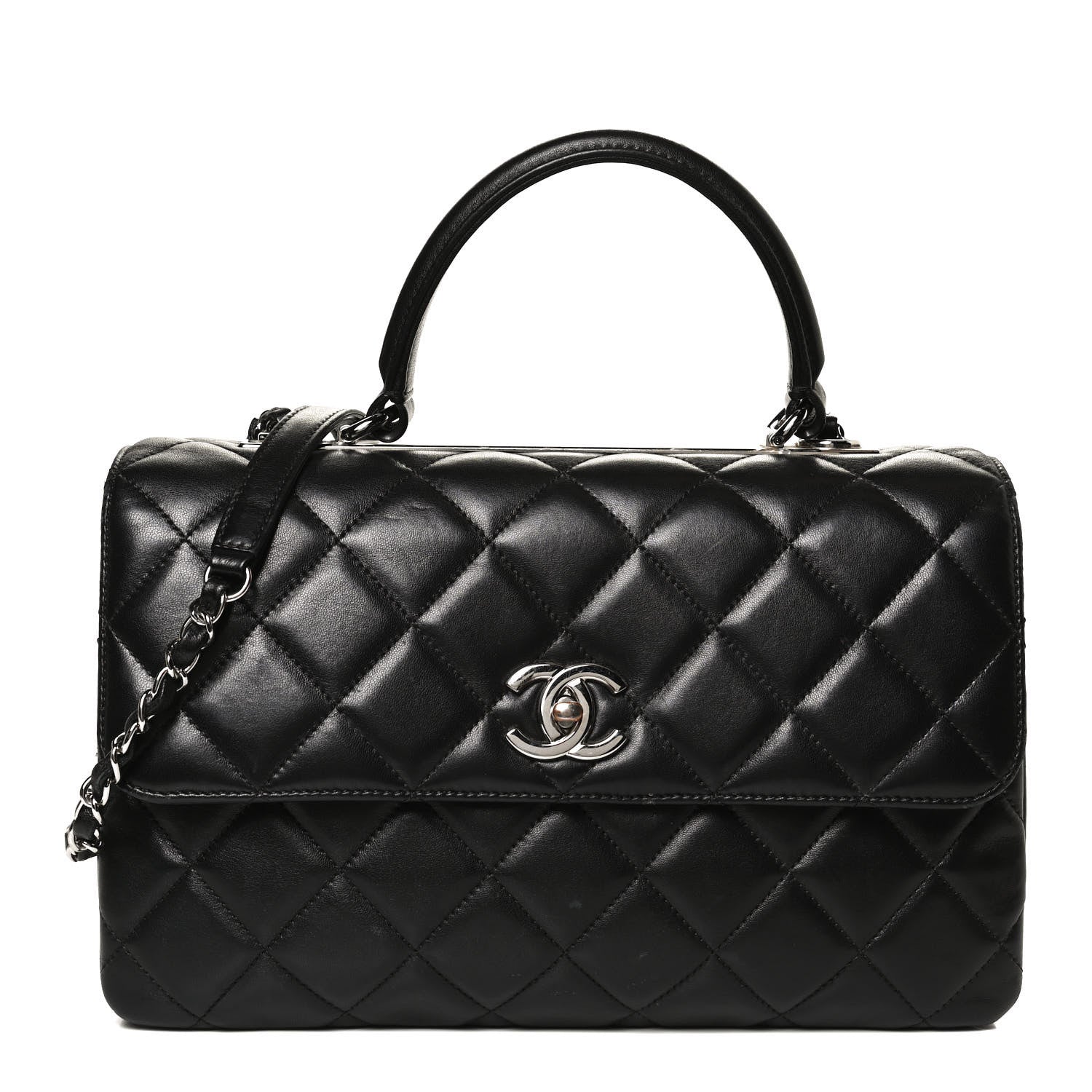 Chanel Lambskin Quilted Medium Trendy CC Flap Dual Handle Bag Black 1 of 9