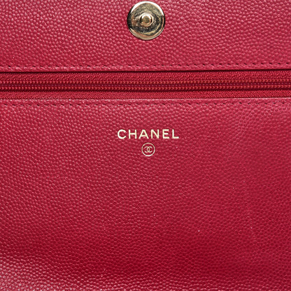Chanel Caviar Quilted Boy Wallet On Chain WOC Fuchsia 6 of 14