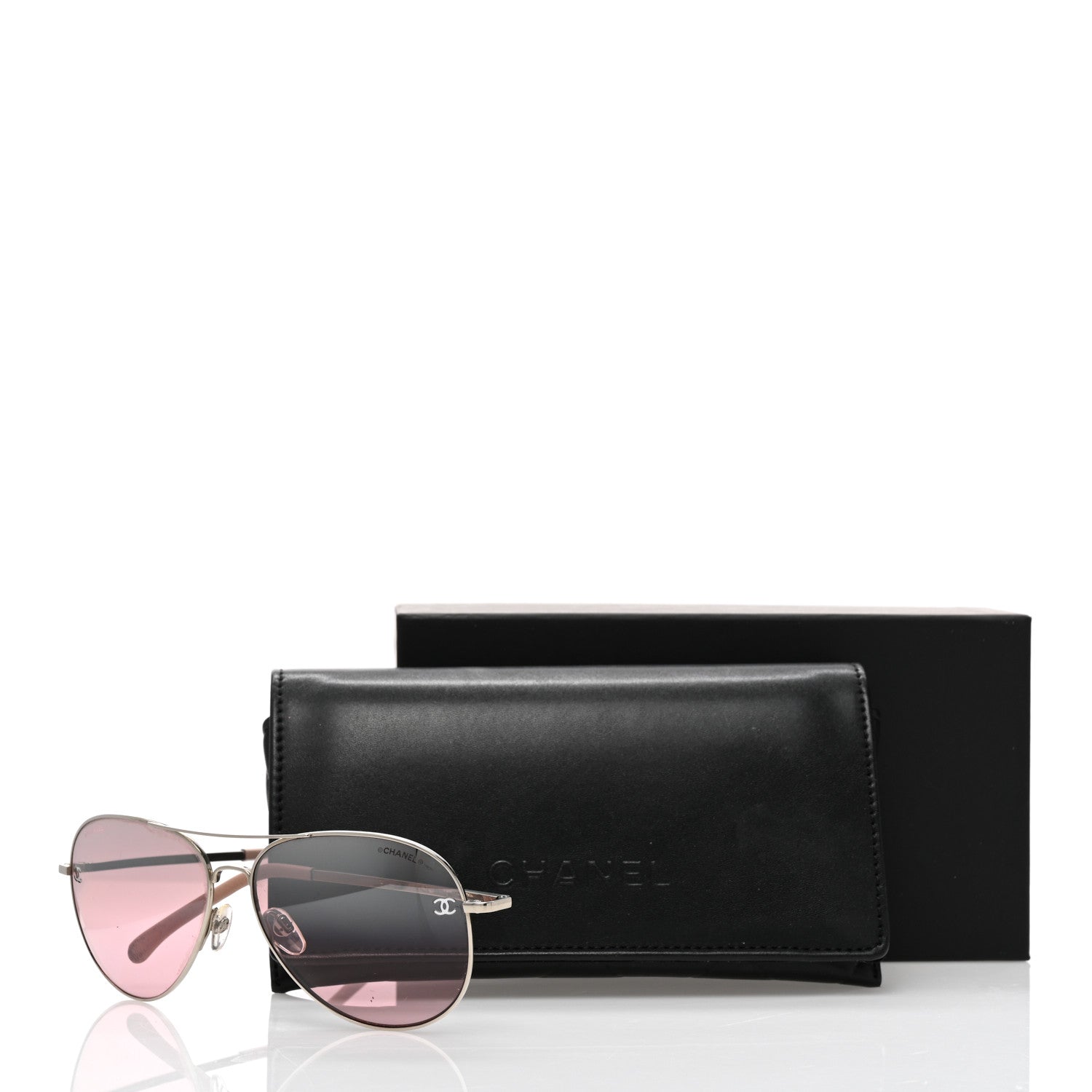 Chanel Metal Aviator CC Sunglasses Pink 10 of 10