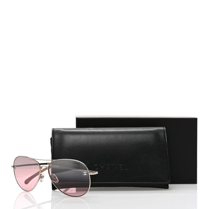 Chanel Metal Aviator CC Sunglasses Pink 10 of 10